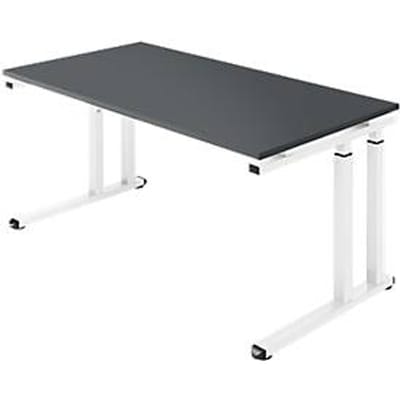 Schäfer Shop  Select Bureautafel SET UP, C-poot onderstel, 1600 x 800, grafiet/wit
