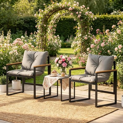 Clruro Loungeset - 3-delig - Glazen Tafelblad - Metaal en Gehard Glas - Zwart