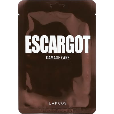 Lapcos, Escargot Sheet Beauty Mask, Damage Care, 1 sheet, 27ml (0.91fl oz) brown