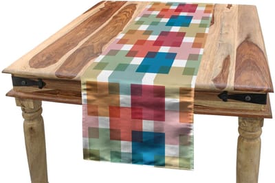 ABAKUHAUS Geometrische Tafelloper – 40 x 180 cm – Meerkleurig