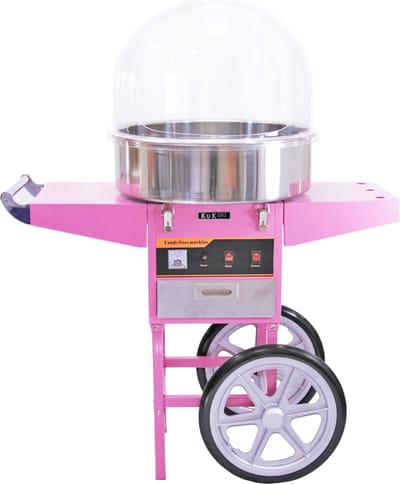 Suikerspinmachine karset - roze - 50cm - plexiglas koepel
