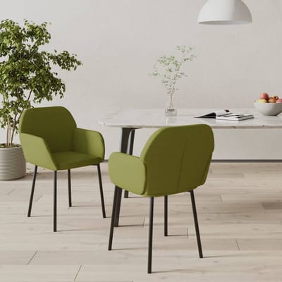 vidaXL - Eetkamerstoelen - 2 - st - fluweel - lichtgroen