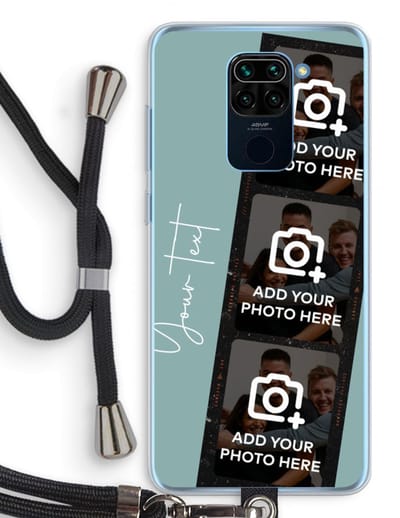 Gepersonaliseerd - Case Company® - Hoesje met koord geschikt voor Xiaomi Redmi Note 9 hoesje met Koord - Filmrol N°1 - Telefoonhoesje met Zwart Koord - Bescherming aan alle Kanten en Over de Schermrand