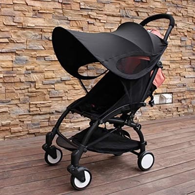 Zomer Rayshade wandelwagen Cover， Zonnescherm Luifel Compatibel Geschikt voor Babyzen YOYO 6+ YoYo 2 Yoyo+，zwart