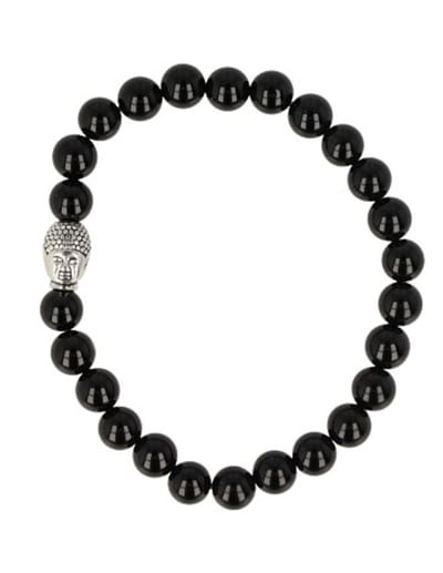 Onyx kralen armband boeddha mannen