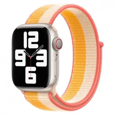 Apple Watch Geweven Sportbandje - 41mm - Maize/White - voor Apple Watch SE/5/6/7
