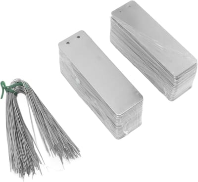 100 Stuks Aluminium Plantenlabels - Dubbelzijdige Schrijfbare Metalen Tags voor Bomen, Waterdichte Tuinlabels, Ideaal voor Buitengebruik, 3.2 x 1.0 Inch