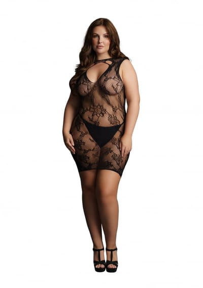 Le Desir - Mini jurkje van kantpatroon - Plus Size