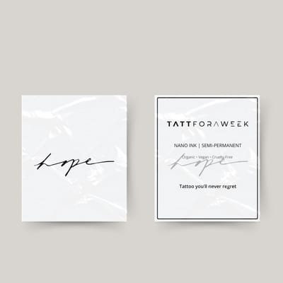 Tijdelijke tattoo hope | Neptattoo volwassenen | Tijdelijke tattoo voor volwassenen | Temporary tattoo | Plaktattoos voor volwassenen | Neptattoos | Probeer zorgeloos een tattoo | tattforaweek