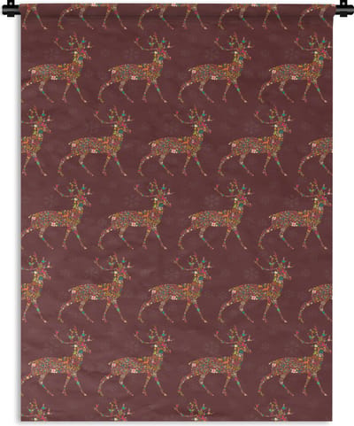 Wandkleed - Wanddoek - Hert - Patronen - Kleuren - 150x200 cm - Wandtapijt