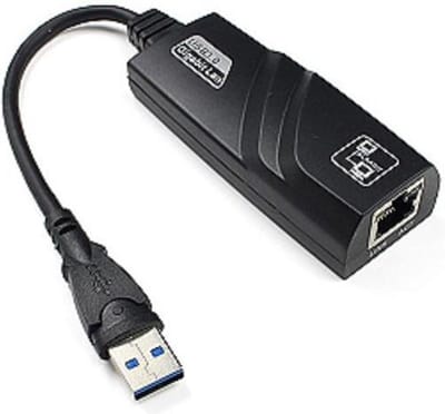 Okado USB 3.0 Naar Gigabit Ethernet Adapter, RJ45 LAN Netwerkadapter, Plug And Play, Voor Windows En Mac, Zwart, 21 cm Kabel