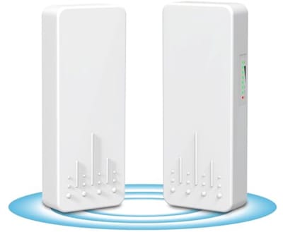 Draadloze ethernet bridge router voor buiten met 2 RJ45 poorten en 3 km bereik