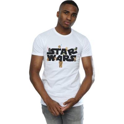 Star Wars Heren Kiddie Logo T-Shirt (Wit)