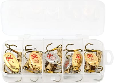 Spinnerbait Vis Aas - Roofvis Lokaas - Vissen Op Roofvis - Hoge Zichtbaarheid Kleuren - 10 Stuks - Goud Zilver