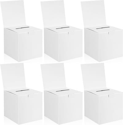 Kartonnen Stembussen - Loterijdozen Opbergboxen - Feestdecoratie Loterijen - Opvouwbaar Lichtgewicht - 153 cm - Wit