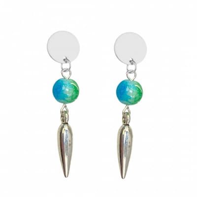 Clip oorbellen -hailey- turquoise- natuursteen- geen gaatje- Charme Bijoux