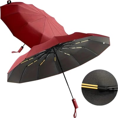 Livano Moderne Golf Paraplu - Stormparaplu - Opvouwbaar - Windproof - Stormproef - UV Bescherming - Umbrella - Draagbaar - Bordeauxrood