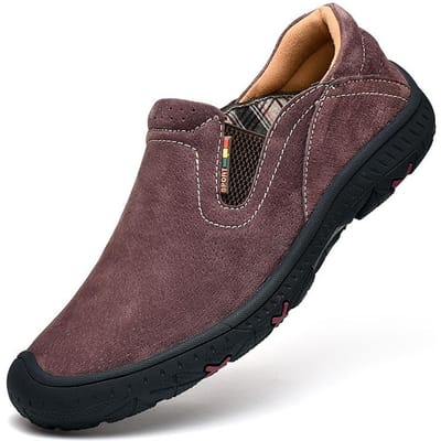 Grote Maten Echt Leer Heren Outdoor Slijtvaste Antislip Bergschoenen Reisschoenen Eén Pedaal Sport Casual Luilaksschoenen 48