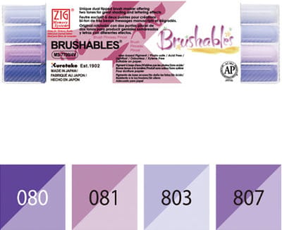 Zig Brushables Purple 4 colors set