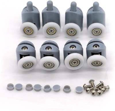 Allecta - Set van 8 douchedeurwieltjes - Vervangende onderdelen - Diameter 23 mm
