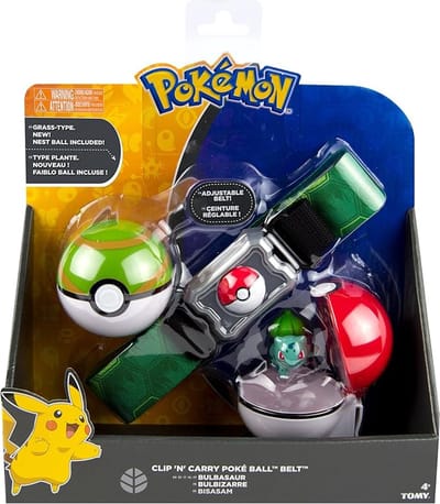 Pokemon Clip N Carry Belt Grass Type Rollenspelset met Bulbasaur actiefiguur