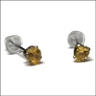 Aramat Jewels | Oorbellen | Stalen Hartjes Oorstekers Zirkonia – Diverse Kleuren & Maten 316L RVS | Zilverkleur / 4 mm / Geel | | | Staal | Kinderen, Volwassenen | Verkleurd niet