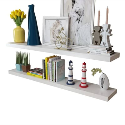 vidaXL - Wandplanken - 4 - st - 120 - cm - wit