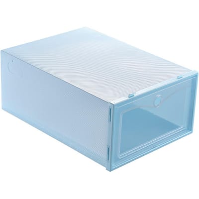 Huishouden Verdikken Transparant Stapelbare Schoendoos Stofdichte Schoenen Opbergdoos Organizer CaseBlauw blauw