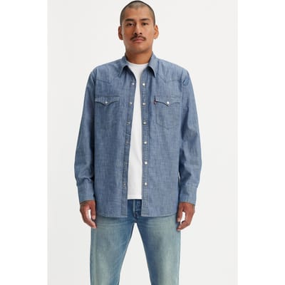 Levi's Barstow Western Standard Grant Mid Blue Talla: S | Camisas Casuales Outlet | Hombre | Azul
