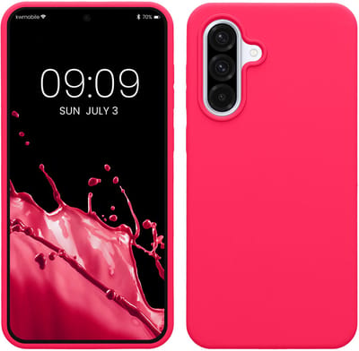 kwmobile telefoonhoesje geschikt voor Samsung Galaxy A36 5G - Hoesje met siliconen coating - Smartphone case in neon roze
