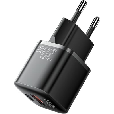 Essager 20W USB-A + USB-C Compact Power Adapter Zwart