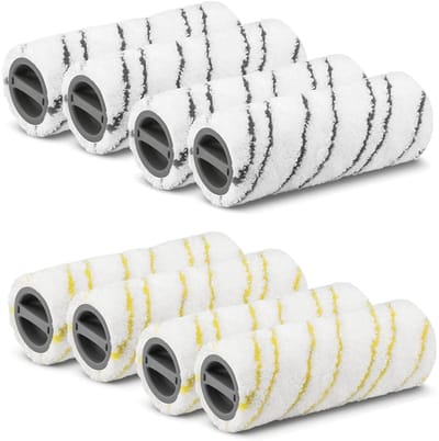 Dailygoods - Microvezelrolset - Harde vloerreiniger - Hoogwaardige microvezel - Geel en grijs - Pluisvrij - Machinewasbaar - Geschikt voor Kärcher FC7...