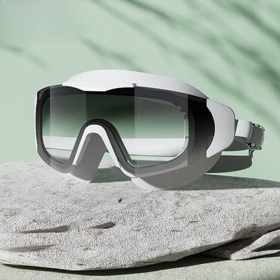 Waterdichte HD-zwembrill voor volwassenen met anticondensfunctie - Groot montuur, duurzaam PC-materiaal, de perfecte keuze voor buitenactiviteiten.