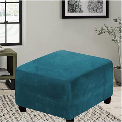 Poef Hoes - Voetenbank Beschermer - Woonkamer Decoratie - Hoge Stretch Stof - 55x55cm - Patroon #19