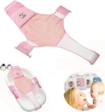 Baby badstoel - Badondersteuning baby - Veilig badderen - Verstelbaar ontwerp - Tot 20 kg - Roze