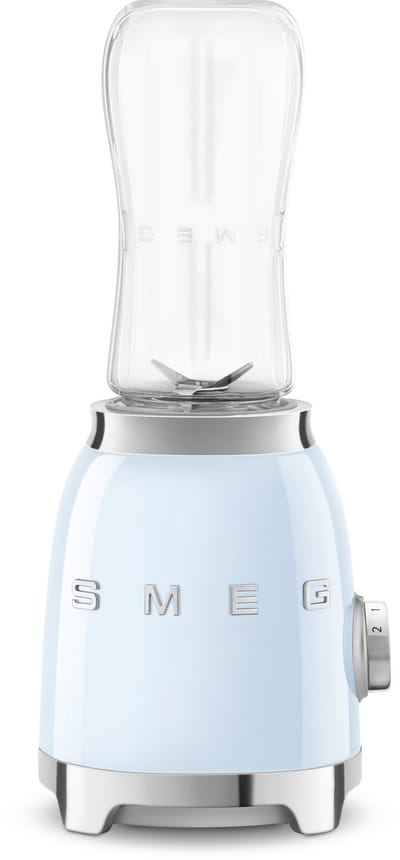 SMEG PBF00PBEU Personal Blender - Blender to Go - Smoothie Blender - 300W - 600 ml Bottle-to-Go - Tritan Renew - '50s Style - Pastelblauw