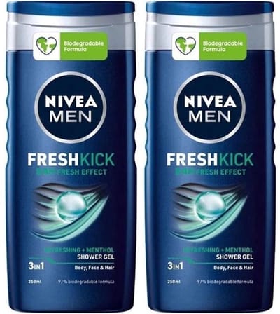 Nivea Men Fresh Kick 3 in 1 Douchegel - DUOPAK - 2 x 250 ml