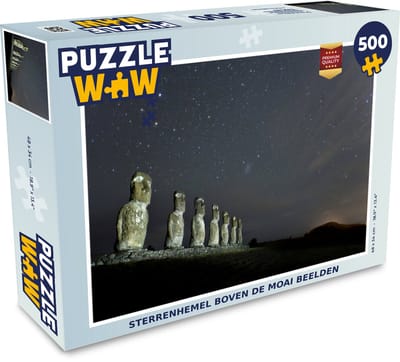 Puzzel Sterrenhemel boven de Moai beelden - Legpuzzel - Puzzel 500 stukjes
