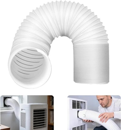 Afvoerslang - Ventilatieslang Flexibel - Lucht Afvoeren - Intrekbaar PP Materiaal - 150mm 2 Meter - Wit