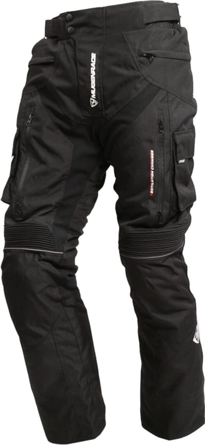 MUGENRACE Lineare Zwarte Waterdichte Textielbroek - Broek