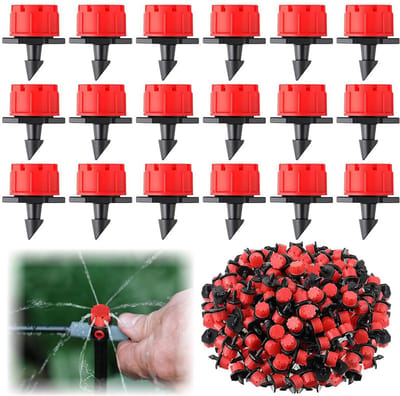 Verstelbare Druppelaars Irrigatiesysteem - Micro Drip Sproeiers voor Planten - Automatisch Tuin Bewateringssysteem - Waterbesparende Goutteurs voor DIY Druppelirrigatie - 200 Stuks - Rood