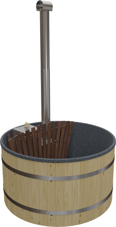 Welltub Family Hottub Antraciet – Vurenhouten Look & Isolatiering – Levenslange Kuipgarantie