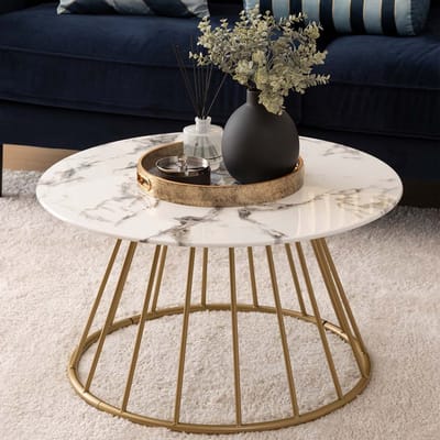 Eazy Living Salontafel Ø 70 cm Yvonne Wit - Goud
