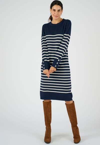 Damart - Truijurk in marinière stijl thermolactyl - Dames - Blauw - XS