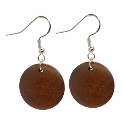 Oorbellen-Hout-Bruin-Zilver-2 cm Tordis -Charme Bijoux