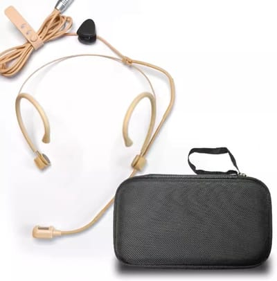 Draadloze Headset Microfoon - Hoofdgedragen Systeem - Zingen Optredens - Ruisonderdrukking - Verstelbaar - Beige