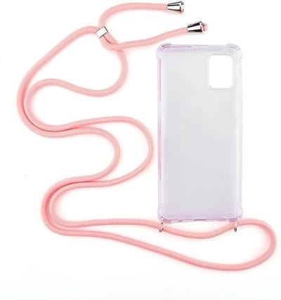 Shop4 - Geschikt voor Samsung Galaxy A51 Hoesje - Zachte Back Case met Koord Roze