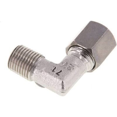 R 1/4'' Buitendraad x 6S RVS L-Fitting 90graden 630 Bar DIN 2353 - FL2E-MC-ST-014R-06-S