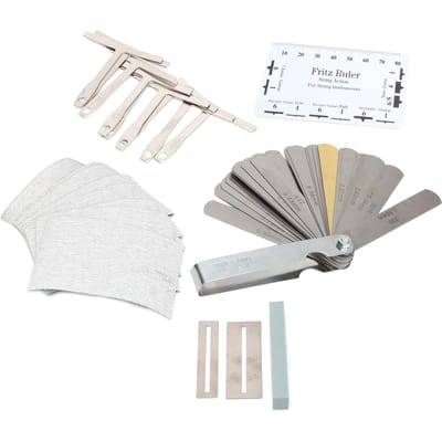 Kit de réparation de guitare professionnel Jauge de rayon Règle Papier de verre Ensemble d'outils de meulage pour Ukulélé Basse Entretien de guitare