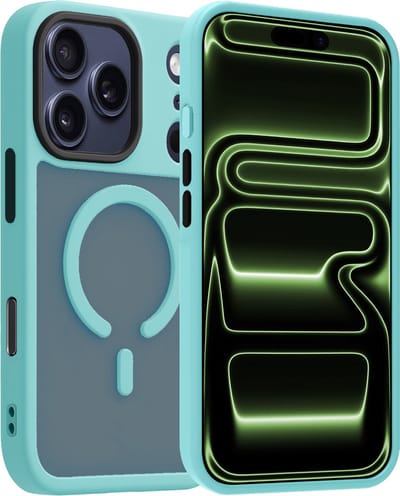 Hoesje Geschikt voor iPhone 17 Pro / 18 Pro - Magsafe Compatible - Sterk & Shockproof - Back Cover - Shock Proof Case - Telefoon Hoes Shockproof - Lichtblauw